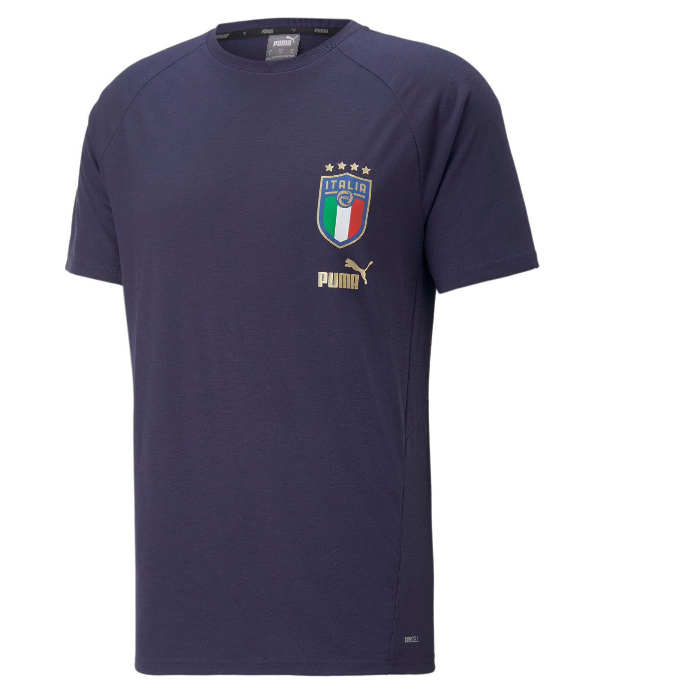 PUMA Italie Casual T-Shirt Bleu Foncé Doré