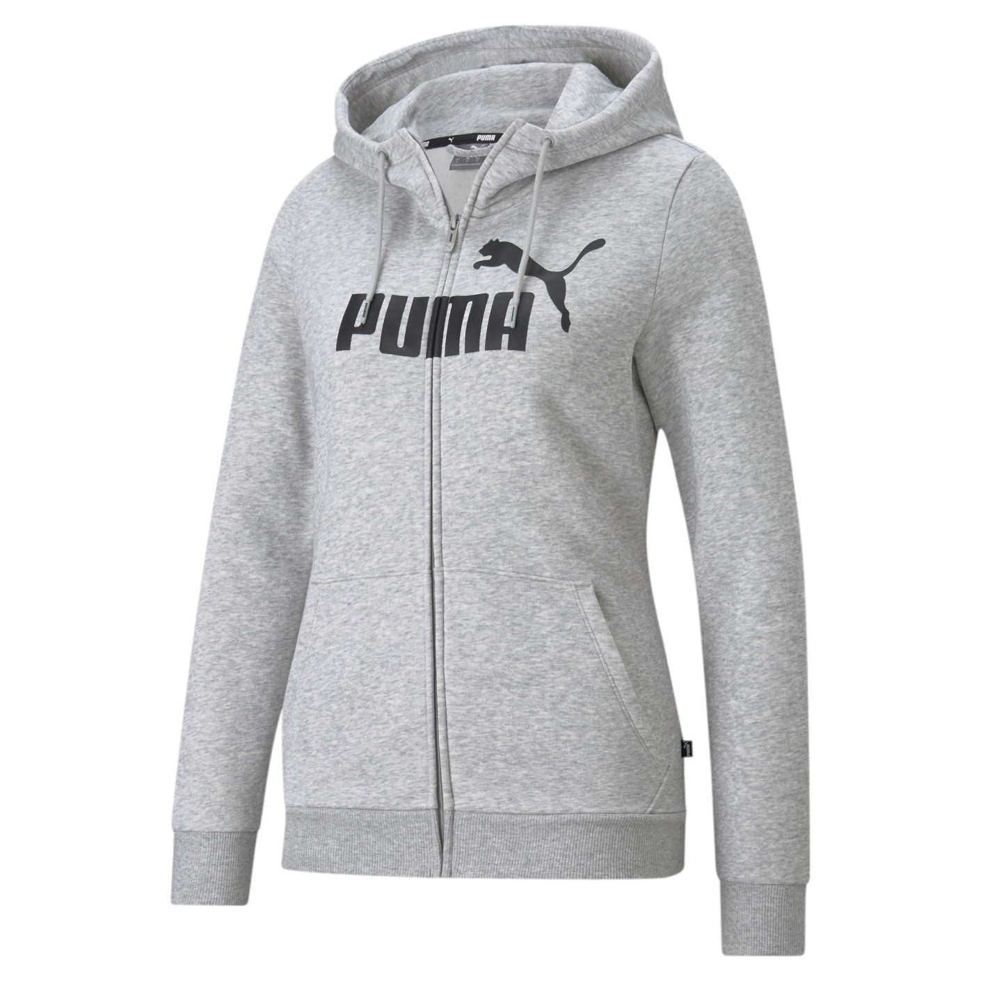 Sweat à capuche en polaire avec logo PUMA Essentials pour femme, gris