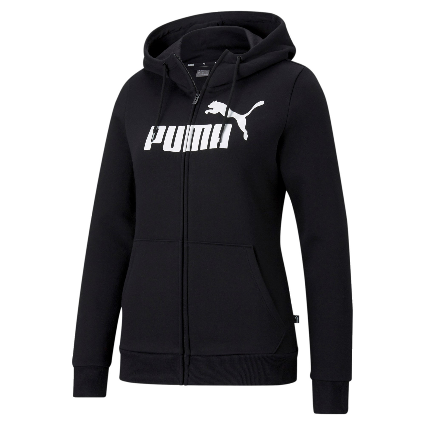 Sweat à capuche en polaire avec logo PUMA Essentials pour femme, noir