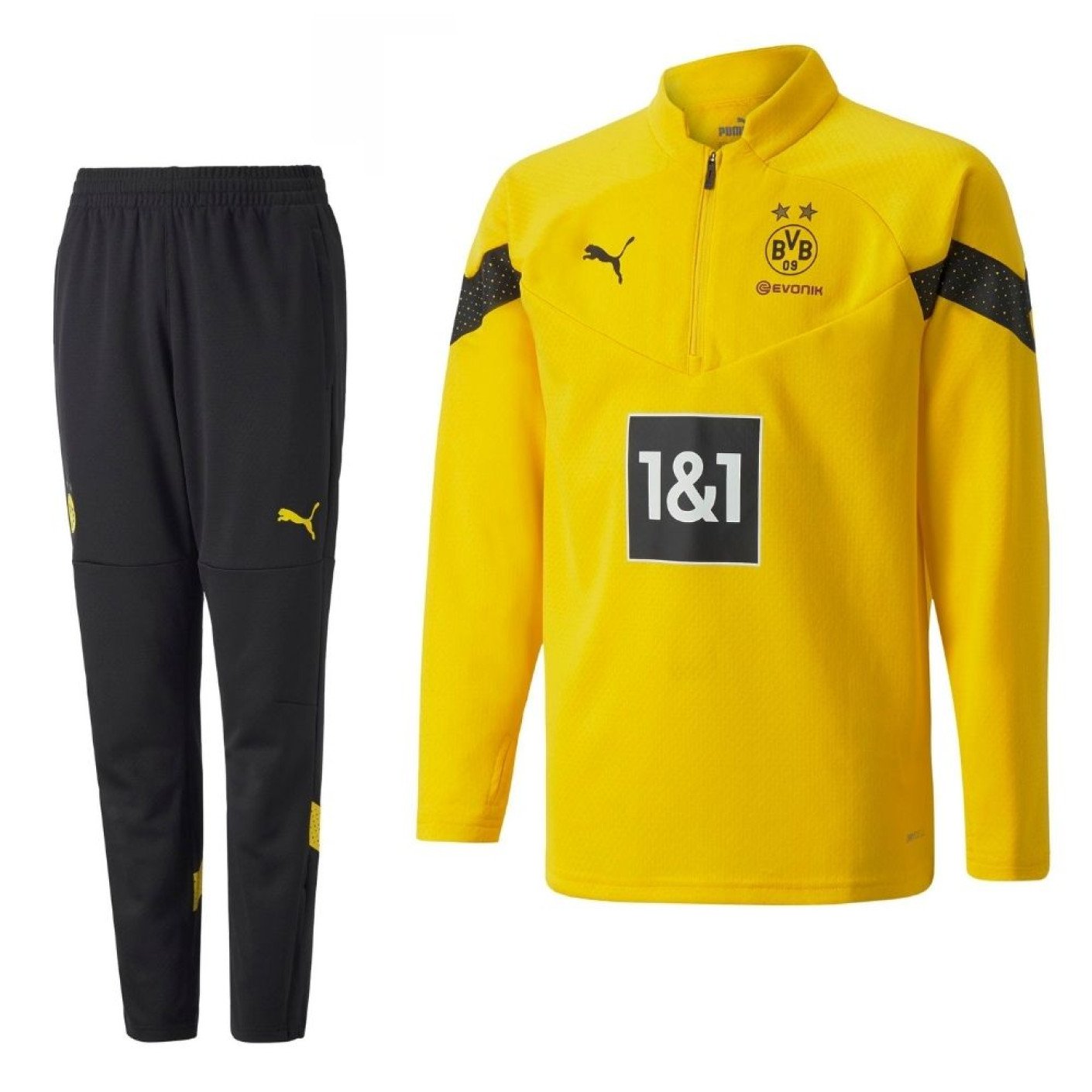 PUMA Borussia Dortmund 1/4-Zip Survêtement 2022-2023 Enfants Jaune Noir