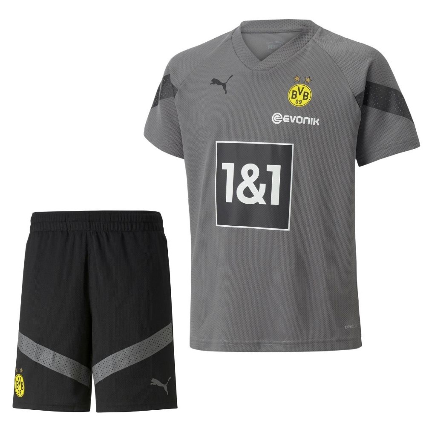 PUMA Borussia Dortmund Ensemble d'Entraînement 2022-2023 Enfants Gris Noir
