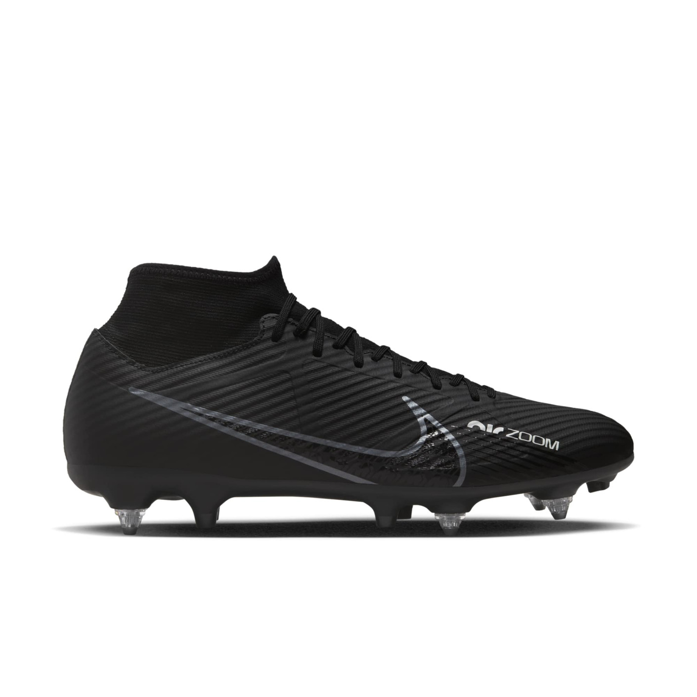 Nike Zoom Mercurial Superfly 9 Academy Crampons Vissés Chaussures de Foot (SG) Anti-Clog Noir Gris Néon Jaune