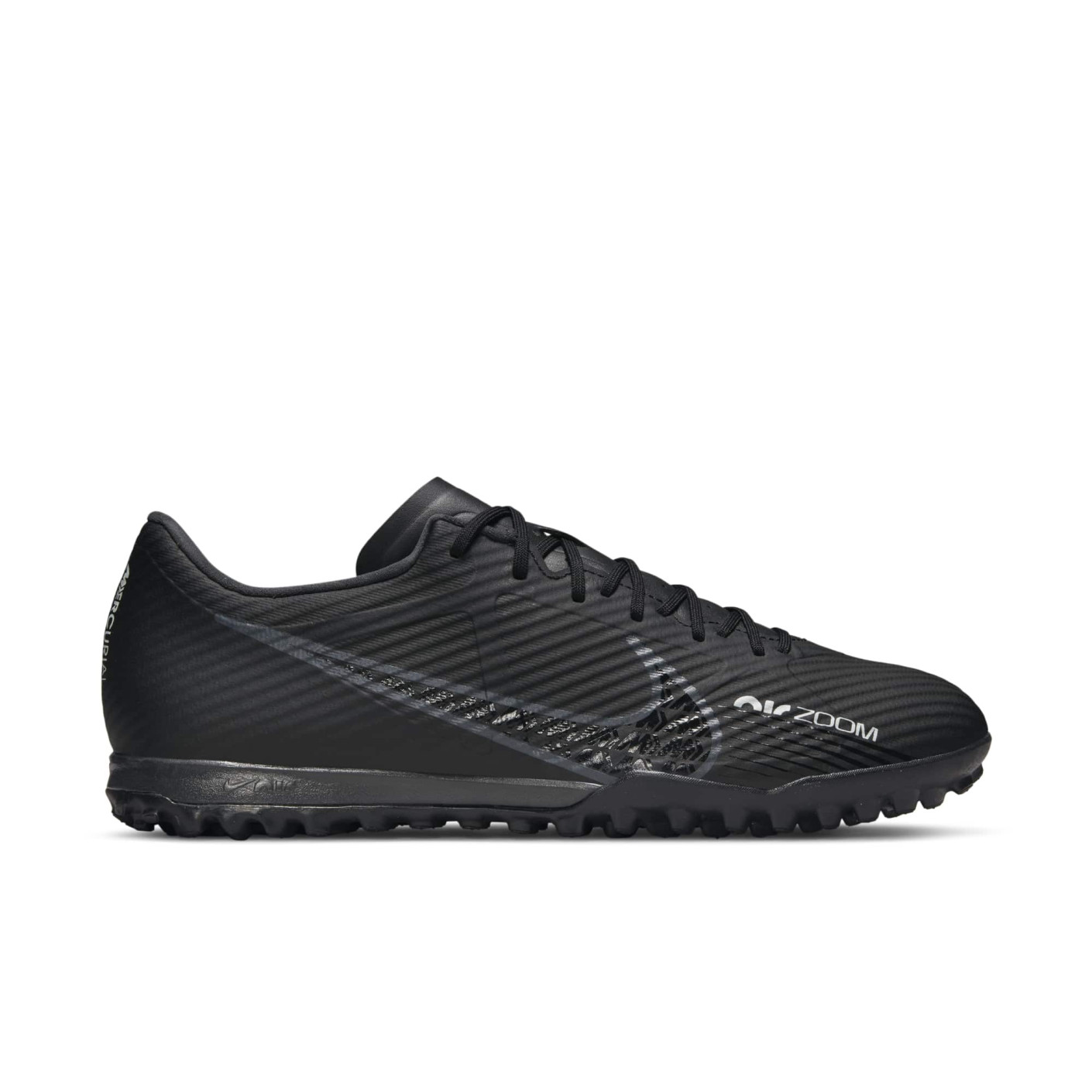 Nike Zoom Mercurial Vapor 15 Academy Turf Chaussures de Foot (TF) Noir Gris Néon Jaune
