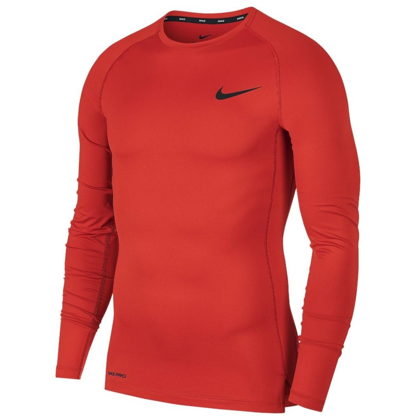 Nike Pro Ondershirt Lange Mouwen Slim Fit Rood Zwart