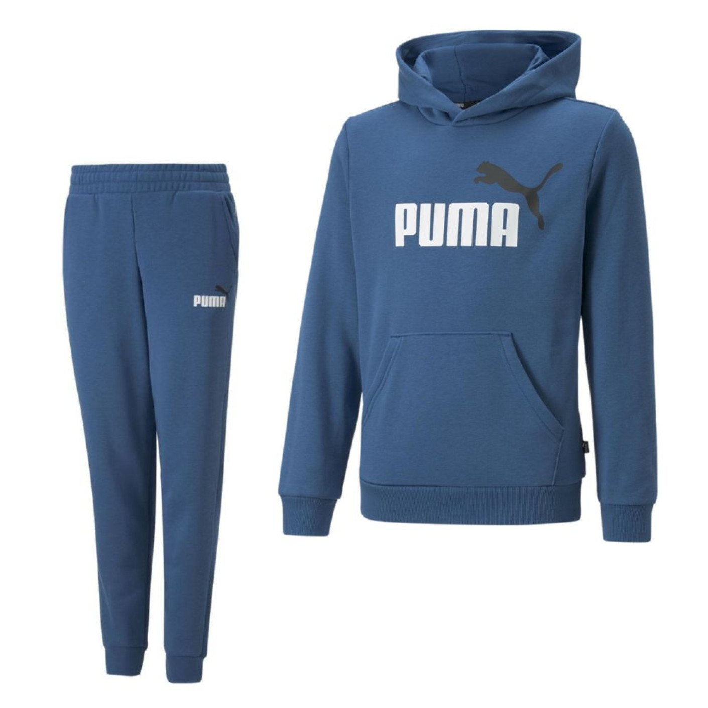 PUMA Essentials+ 2 College Big Logo Fleece Hoodie Trainingspak Kids Blauw