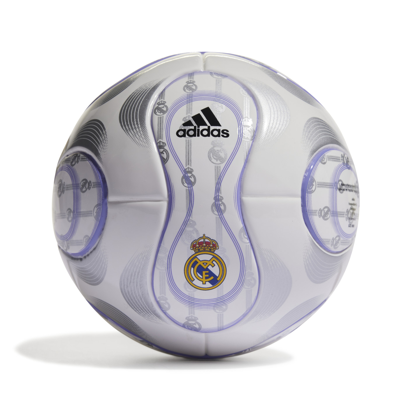 Mini-ballon de football Adidas Real Madrid blanc argenté violet
