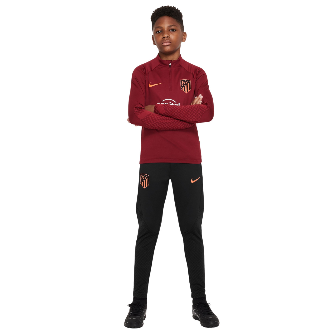 Nike Atletico Madrid Strike Trainingspak 2022 2023 Kids Rood Zwart
