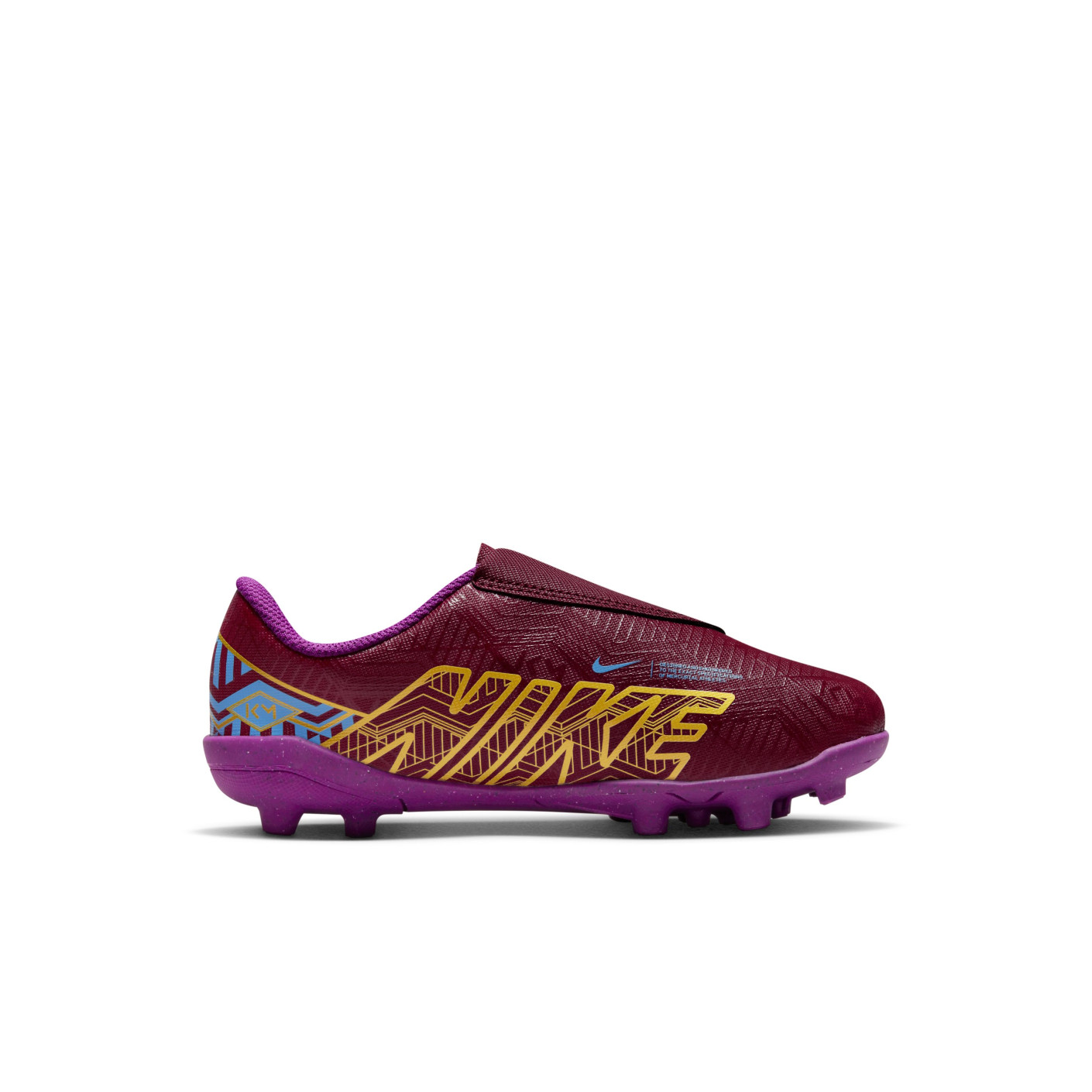 Nike Mercurial Vapor 15 Club KM Gazon Naturel Gazon Artificiel Chaussures de Foot MG Enfants Bordeaux Or Bleu Voetbalshop.be
