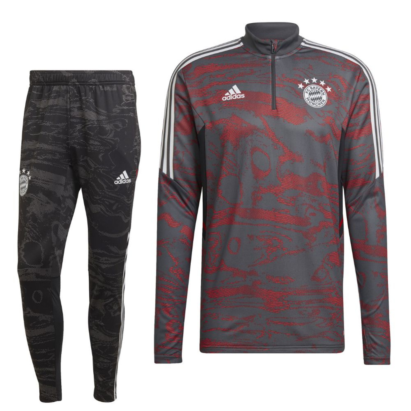 Survêtement adidas Bayern Munich européen 2022-2023 gris rouge