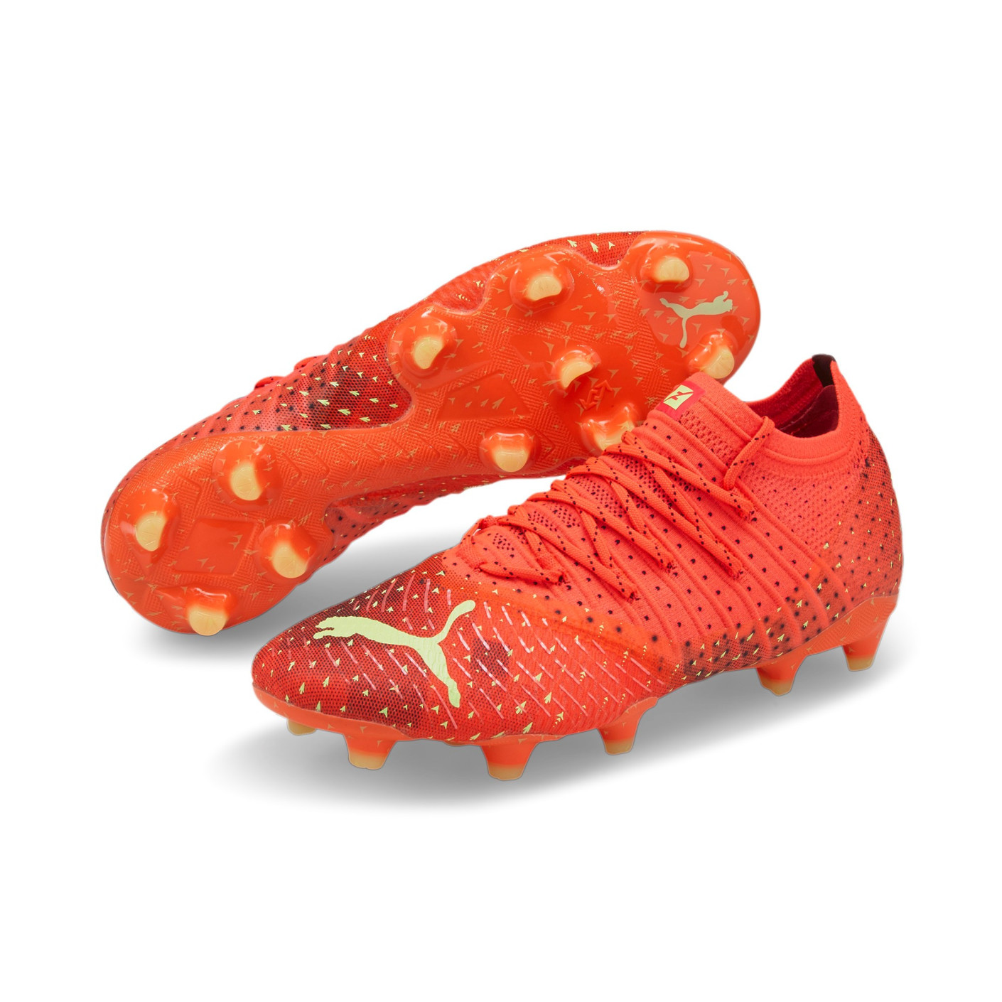 PUMA FUTURE 1.4 Gazon Naturel Gazon Artificiel Chaussures de Foot (MG) Orange Vert