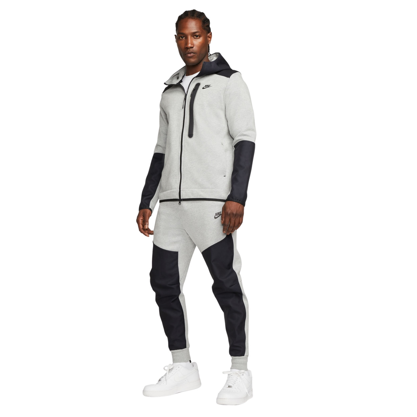 Nike Sportswear Tech Fleece Overlay Survêtement Gris Noir