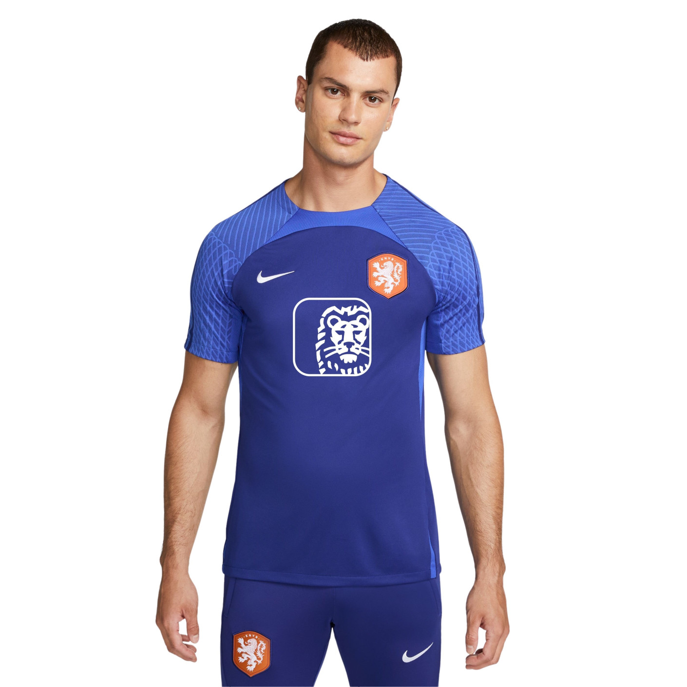 Nike Nederland Strike Trainingsshirt 2022-2024 Blauw Wit