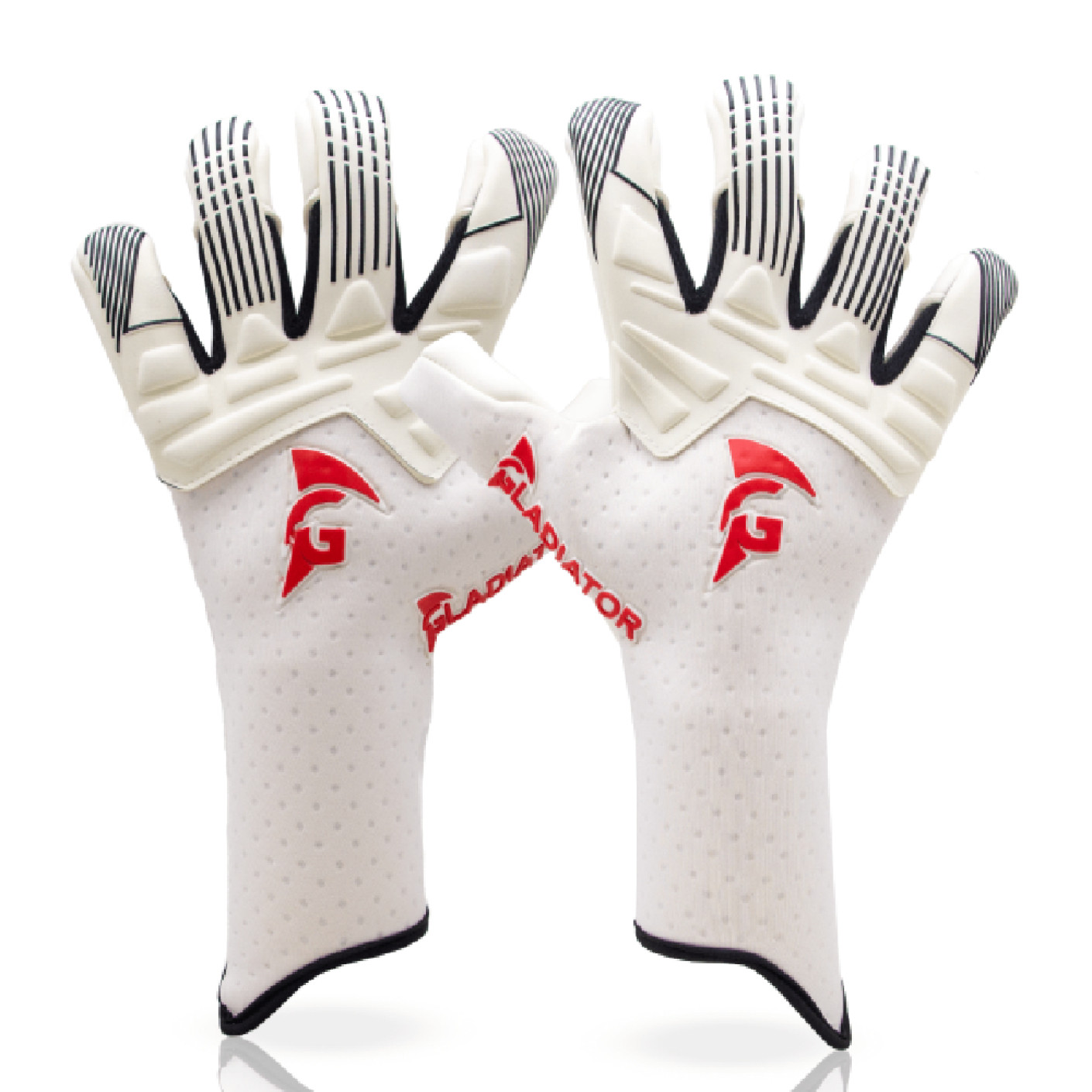 Gladiator Sports Evo Gants de Gardien de But Blanc Noir Rouge