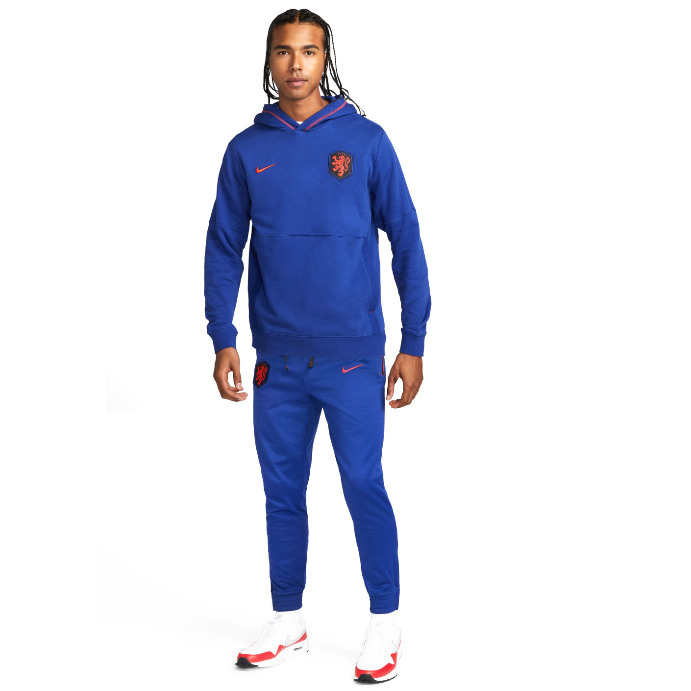 Nike Pays Bas Travel Fleece Survetement Sweat a Capuche 2022 2024 Bleu Orange Voetbalshop.be