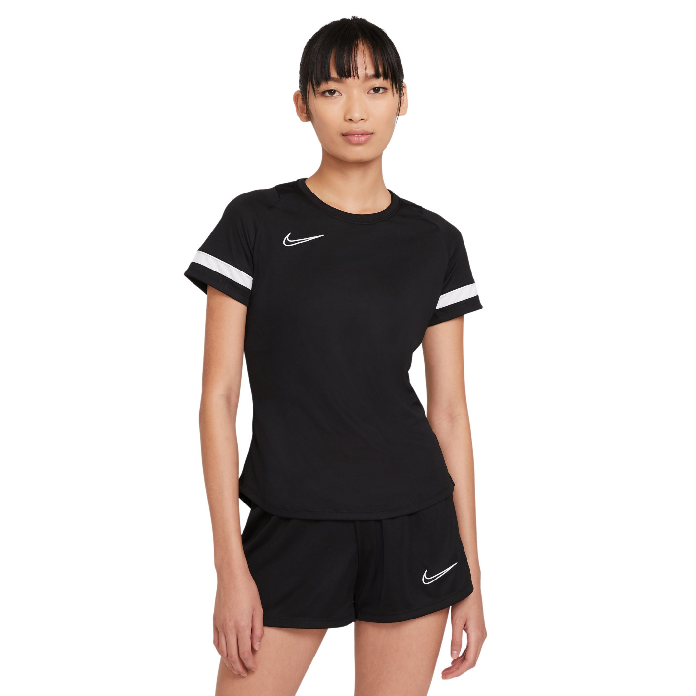 Chemise d'entraînement Nike Dri-Fit Academy 21 pour femme, noir et blanc
