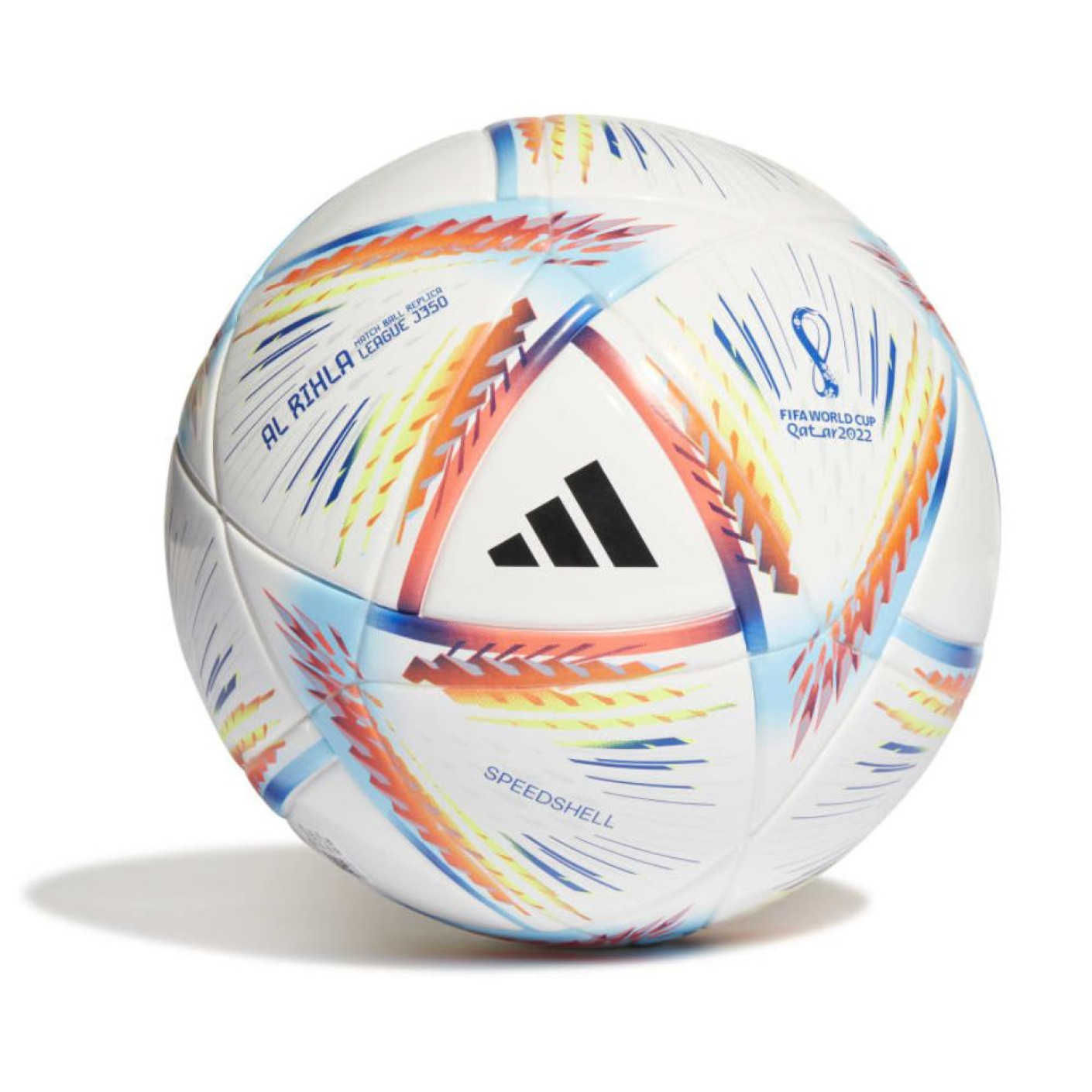 adidas Coupe du Monde 2022 Al Rihla League Ballon de Football J350 Blanc Bleu