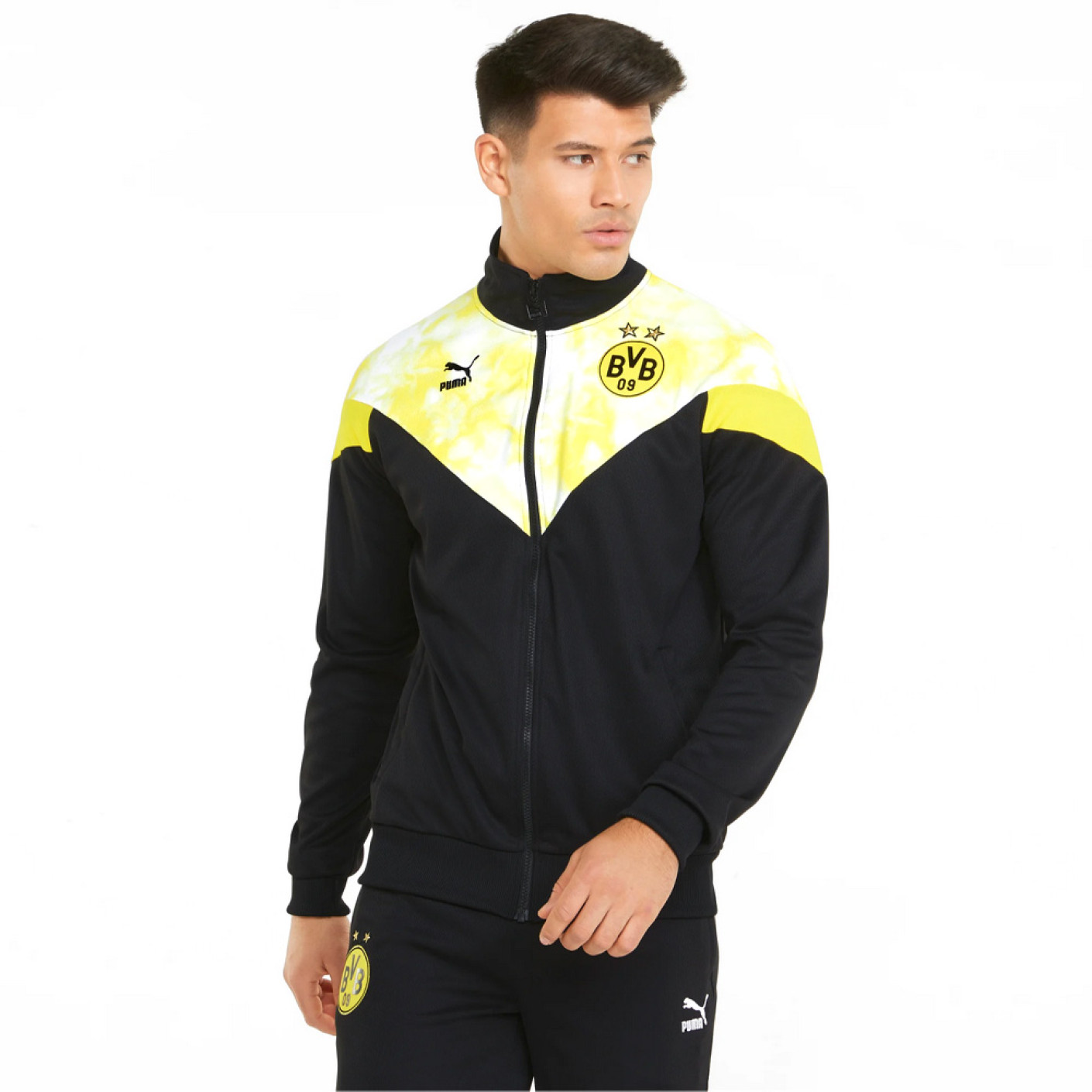 PUMA Borussia Dortmund Iconic MCS Trainingsjack Zwart Geel