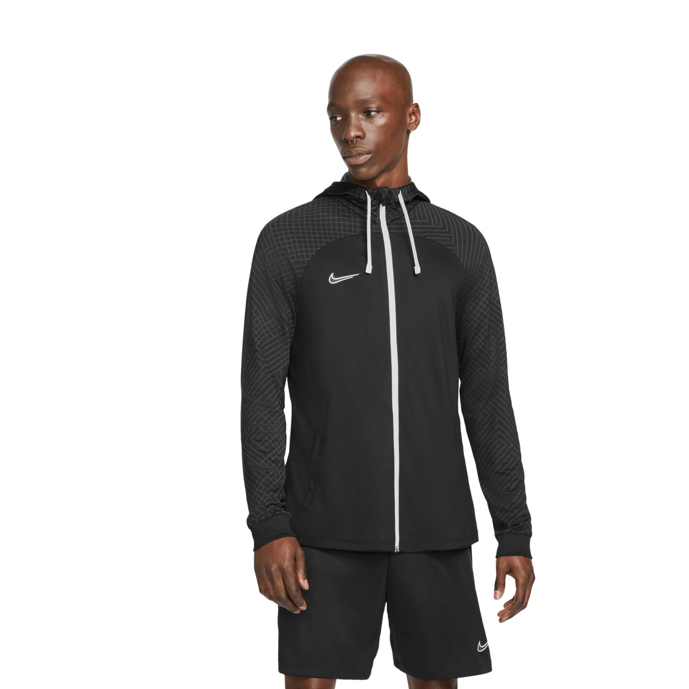Veste d'entraînement à capuche Nike Dri-Fit Strike 22, noir et gris