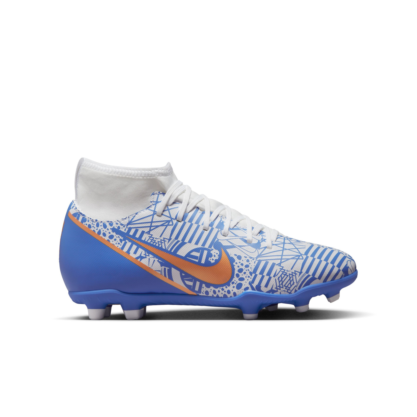 Nike Mercurial Superfly 9 Club Gazon Naturel Gazon Artificiel Chaussures de Football (MG) Enfants Blanc Bleu Bronze