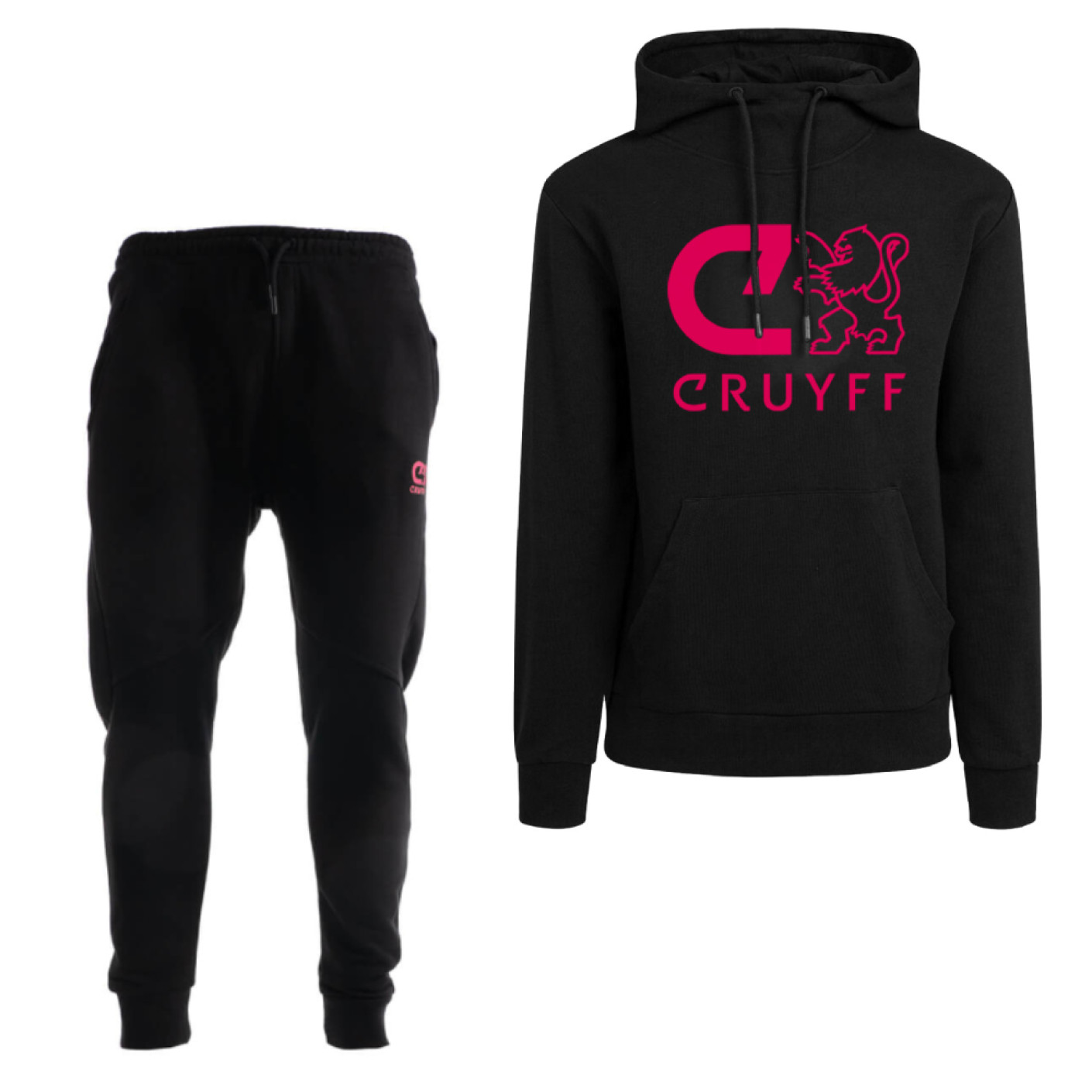 Cruyff Do Survêtement Sweat à Capuche Enfants Noir Rose Vif