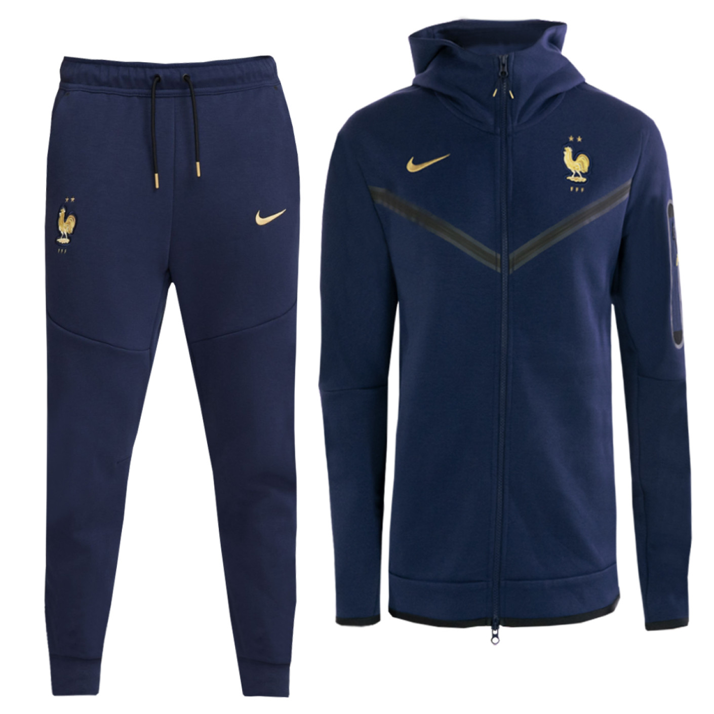 baan verbergen ga zo door Nike Frankrijk Tech Fleece Full-Zip Trainingspak 2022-2024 Blauw Goud -  Voetbalshop.be