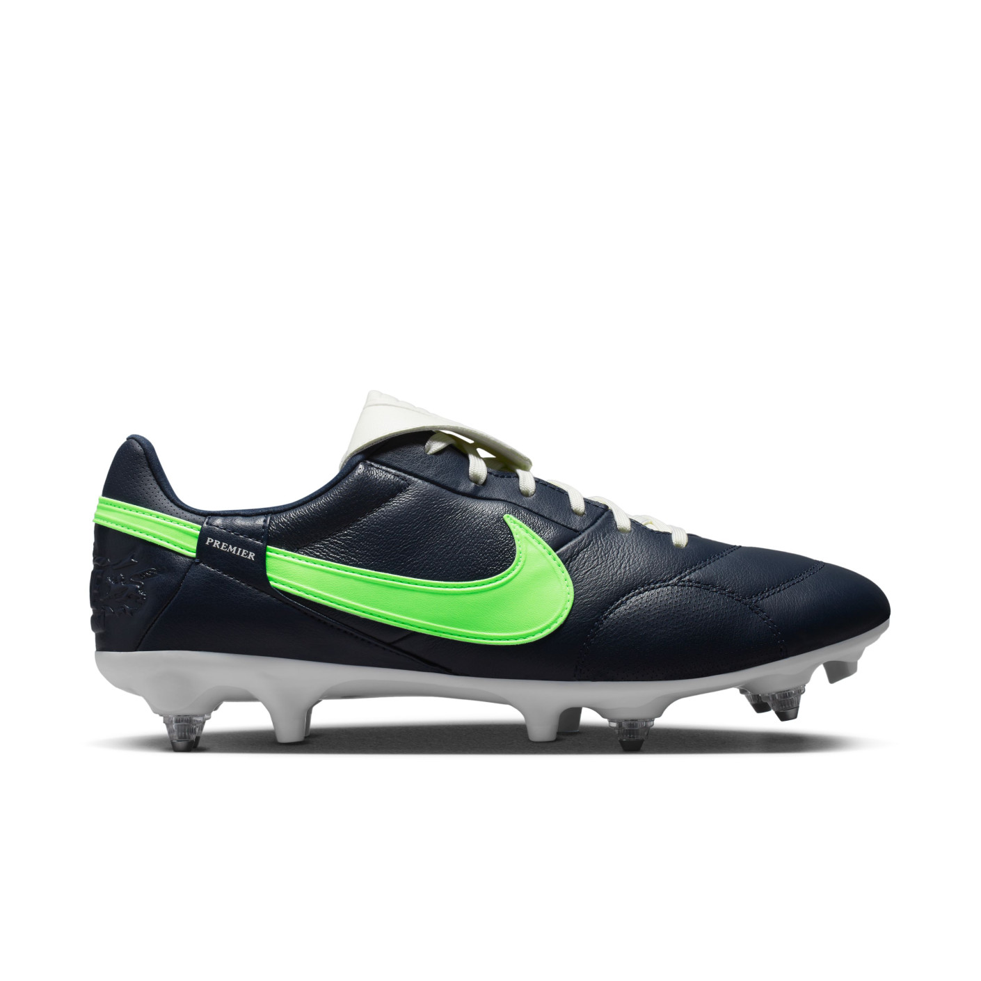 Nike Premier III IJzeren-Nop Voetbalschoenen (SG) Anti Clog Donkerblauw Felgroen Wit