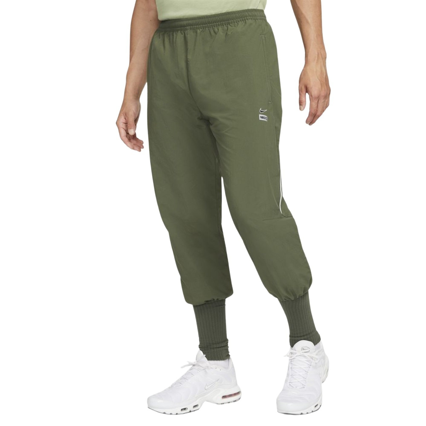 Pantalon d'entraînement Nike F.C. à revers tissé vert foncé blanc