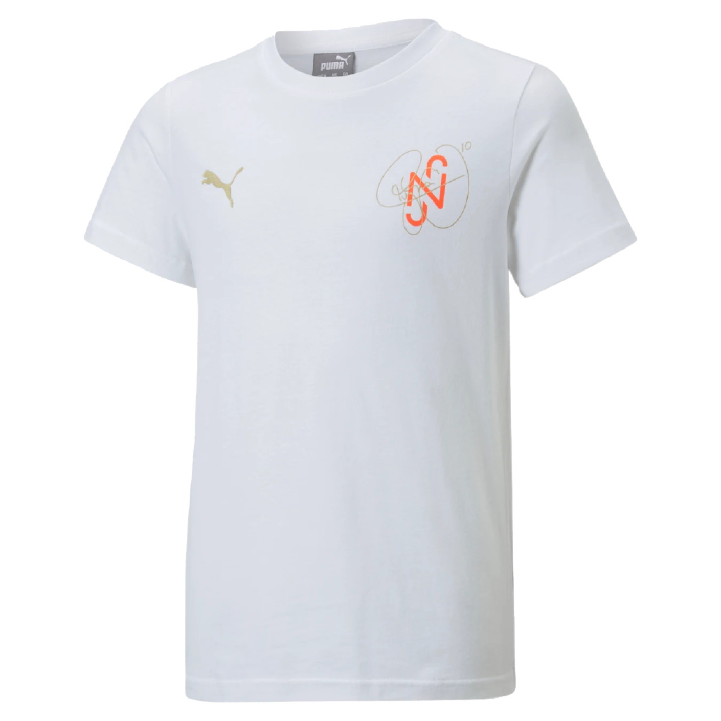 PUMA Neymar JR Diamond Graphic T-Shirt Kids Wit Oranje
