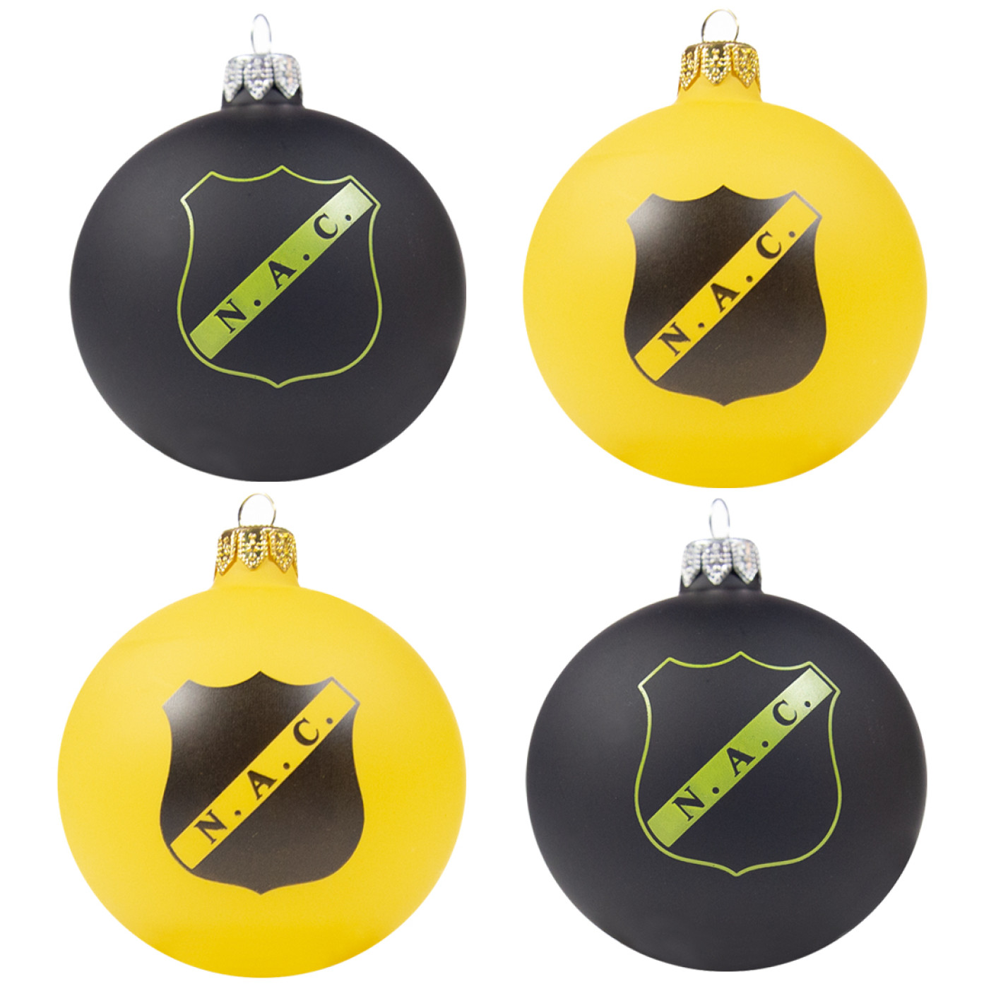 NAC Breda Kerstballen 4-pack Zwart en Geel