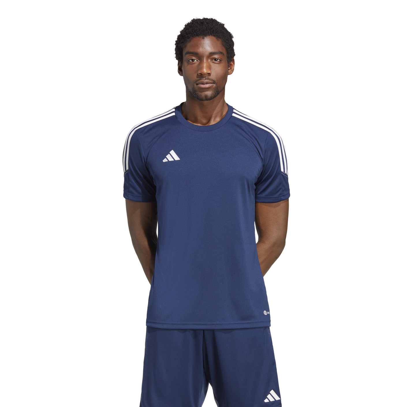 adidas Tiro 23 Club Trainingsshirt Donkerblauw Wit