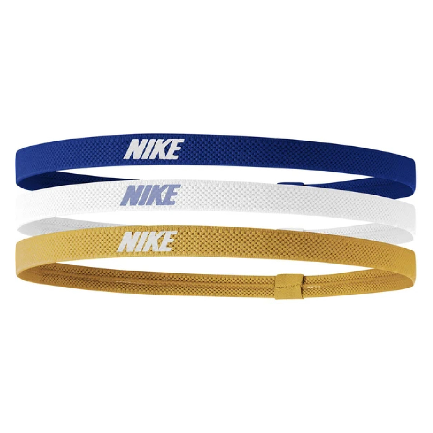 Nike Elastische Hoofdbanden 2.0 3-Pack Blauw Wit Goud