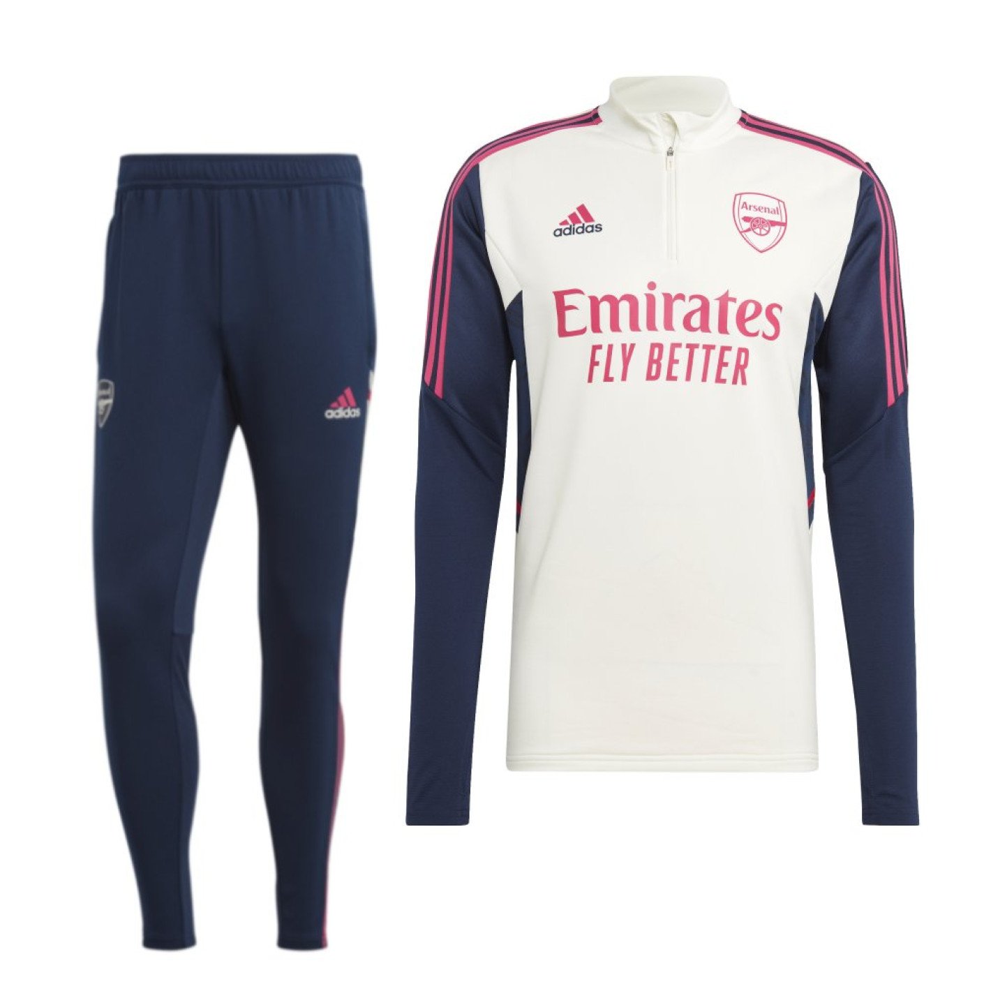 adidas Arsenal Trainingspak 2022-2023 Kids Wit Donkerblauw Felroze