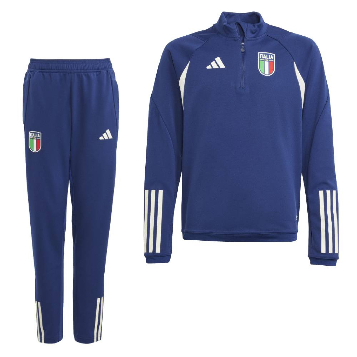 adidas Italië Trainingspak 2023-2024 Kids Donkerblauw