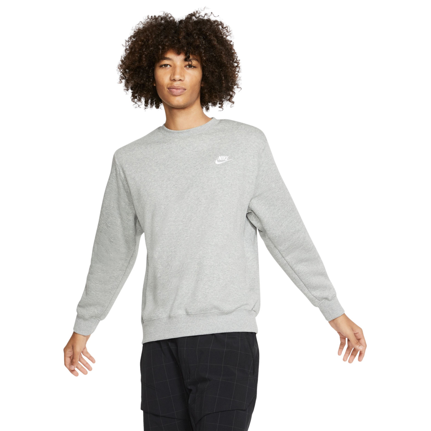 Nike Sportswear Club Fleece Sweat-Shirt Gris Blanc