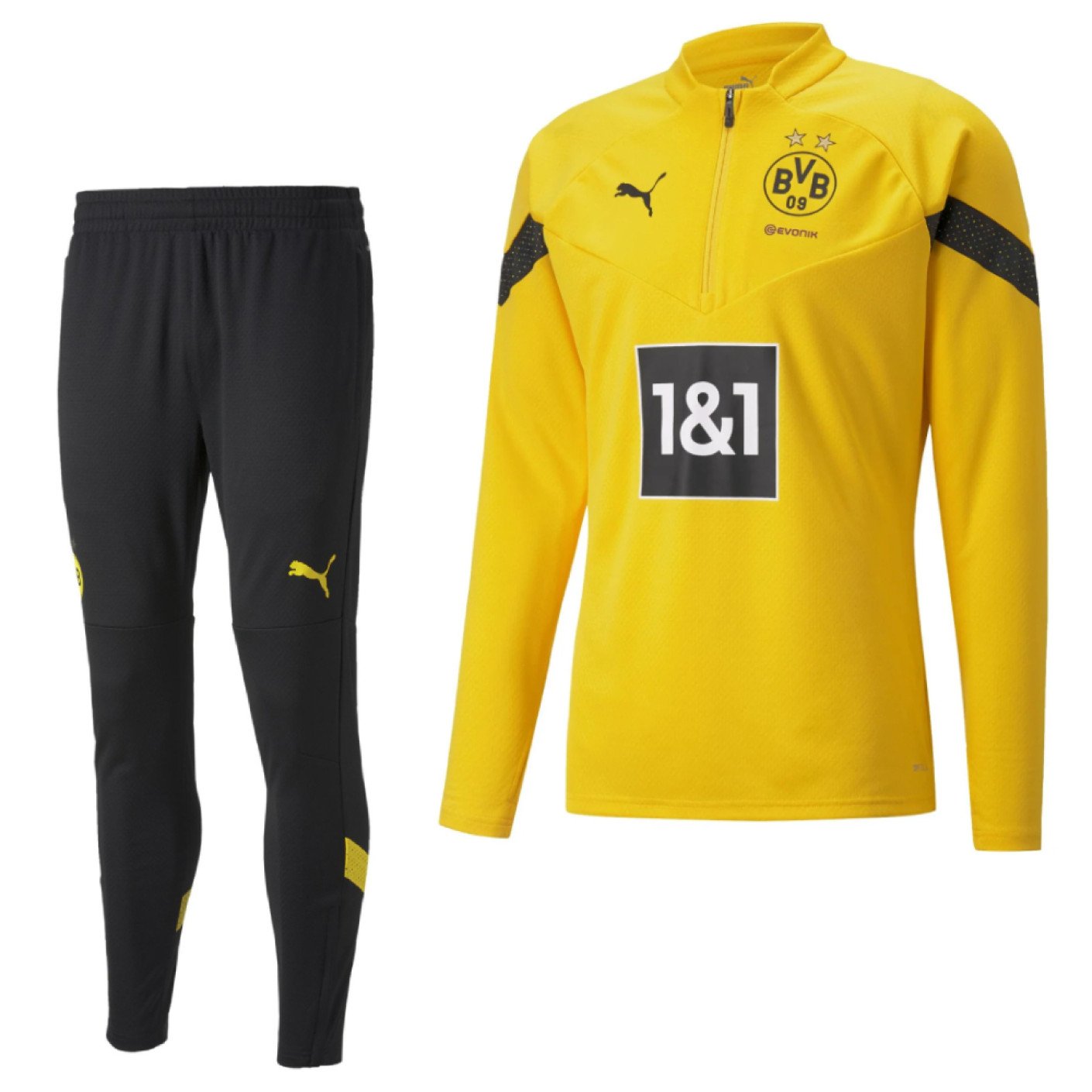PUMA Borussia Dortmund 1 4 Zip Surv tement 2022 2023 Jaune Noir