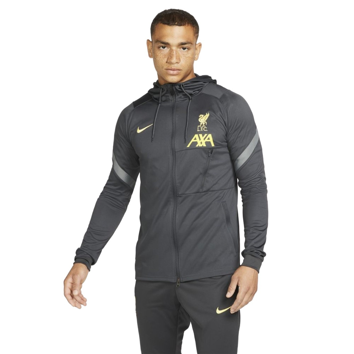 Veste d'entraînement Nike Liverpool Strike 2021-2022 gris foncé jaune