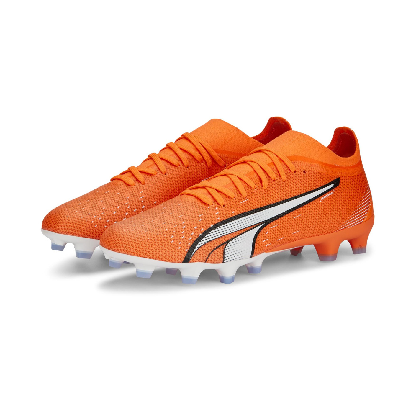 PUMA Ultra Match Gazon Naturel / Gazon Artificiel Chaussures de Foot (MG) Orange Blanc Bleu