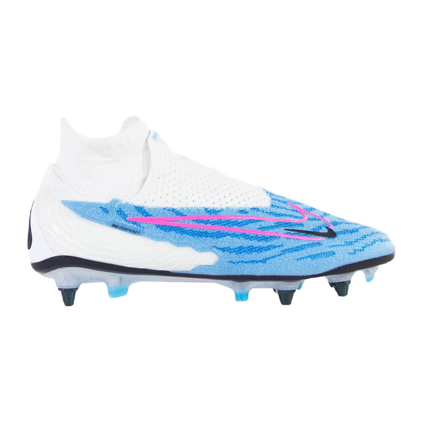 Nike Phantom GX Elite Dynamic Fit Crampons Vissés Chaussures de Foot (SG) Pro Player Blanc Bleu Vif Rose Vif