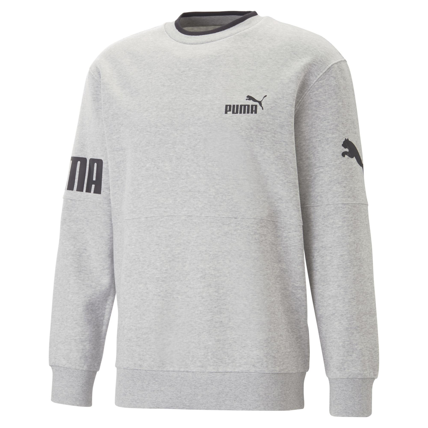 PUMA Power College Block Crew Sweat-Shirt Gris Noir