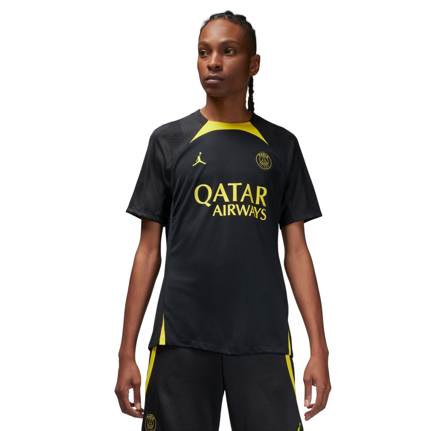 Nike Paris Saint Germain X Jordan Strike Trainingsshirt 2022 2023 Zwart Geel Voetbalshop.be