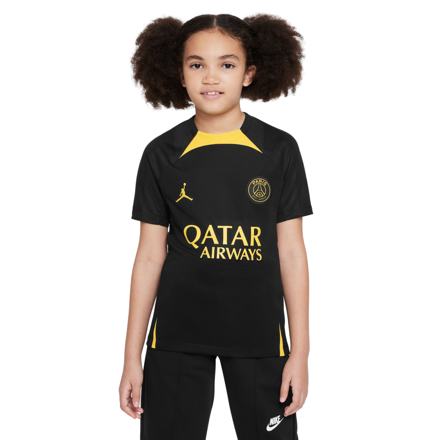 Nike Paris Saint-Germain X Jordan Strike Maillot d'Entraînement 2022-2023 Enfants Noir Jaune