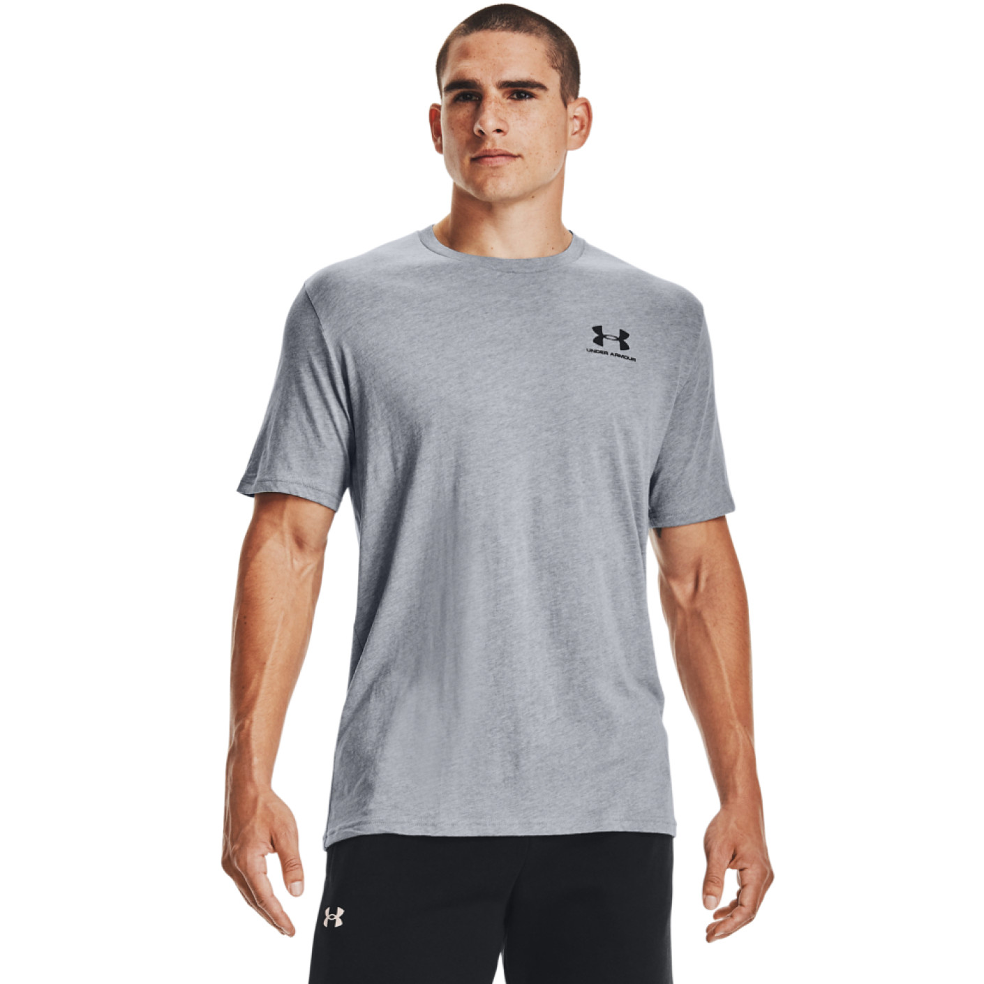 Under Armour Sportstyle Left Chest Logo T-Shirt Grijs Zwart