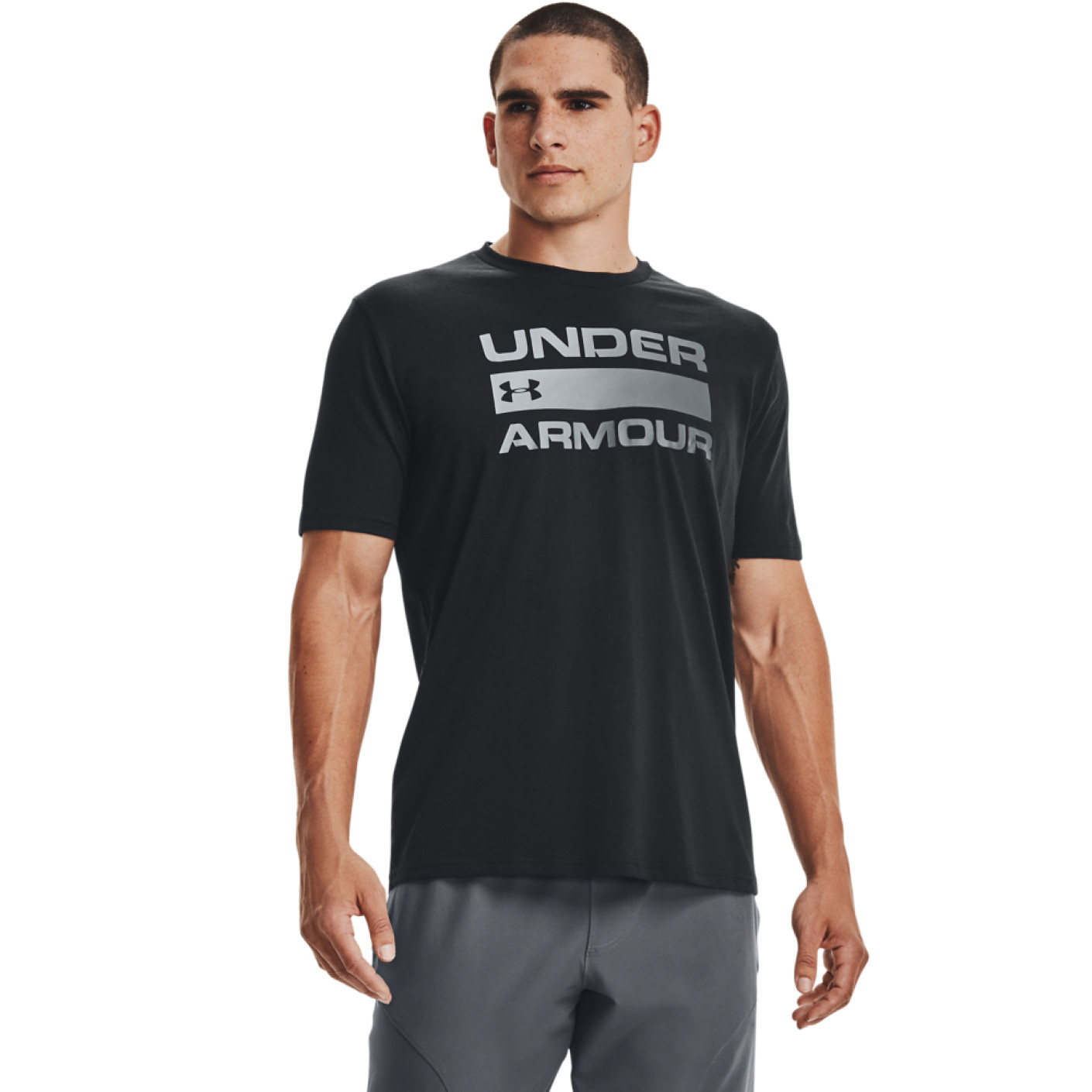 Under Armour Team Wordmark T-Shirt Noir Gris Foncé