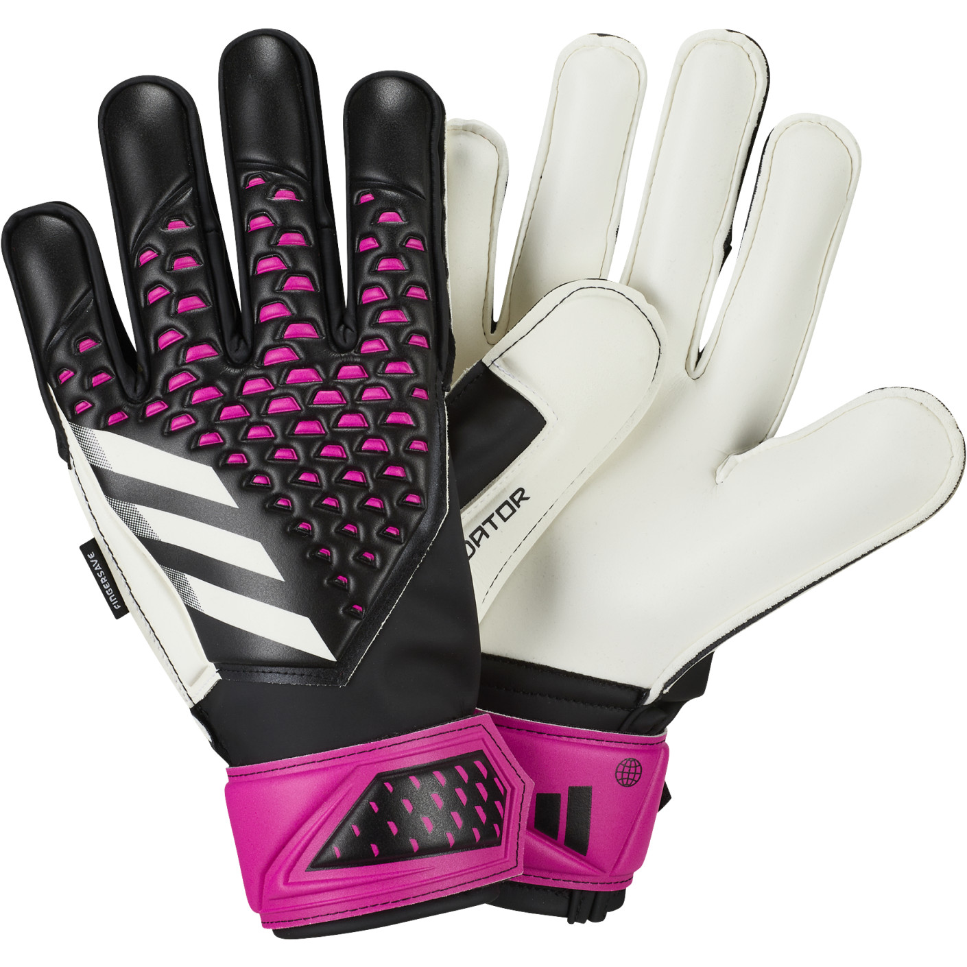 adidas Predator Match Fingersave Keepershandschoenen Kids Zwart Wit Roze