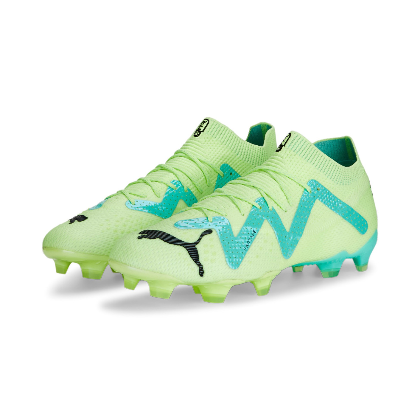 PUMA Future Ultimate Gazon Naturel Gazon Artificiel Chaussures de Foot (MG) Vert Clair Vert Vif Noir