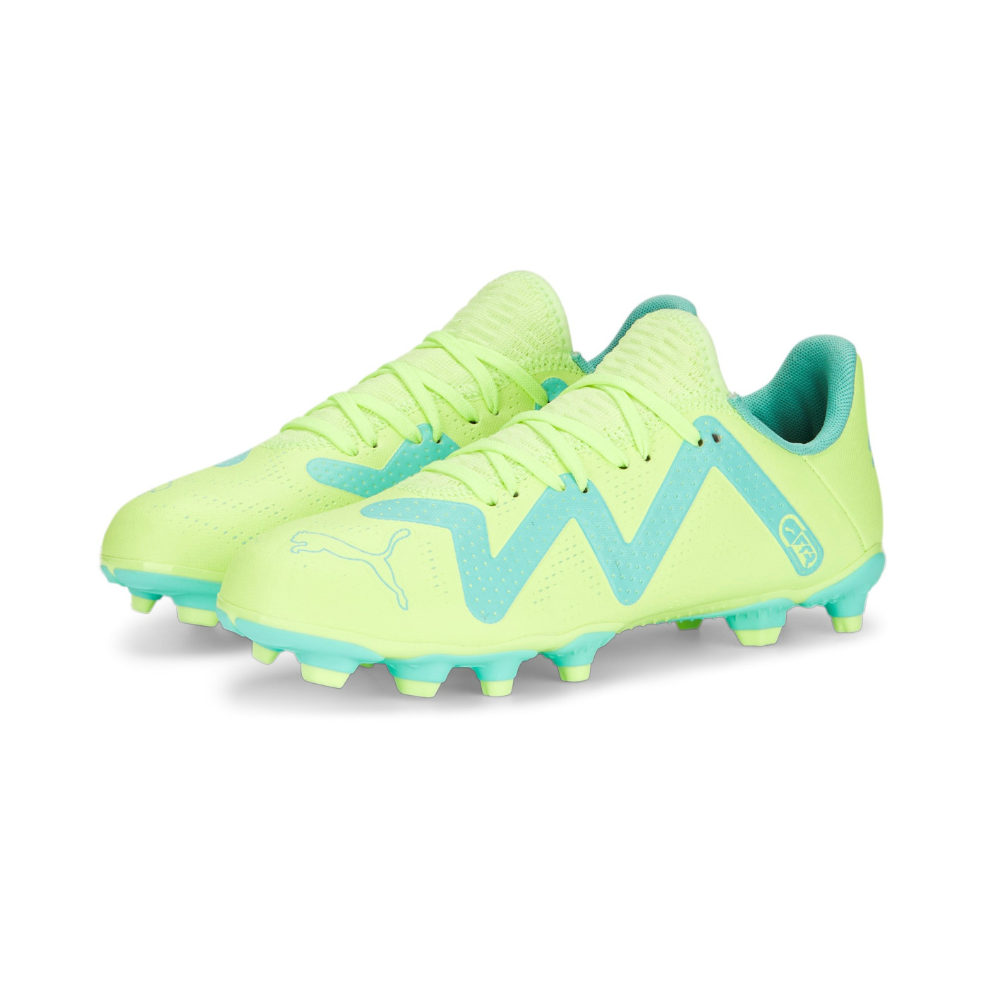 PUMA Future Play Gazon Naturel Gazon Artificiel Chaussures de Foot (MG) Enfants Vert Clair Vert Vif Noir