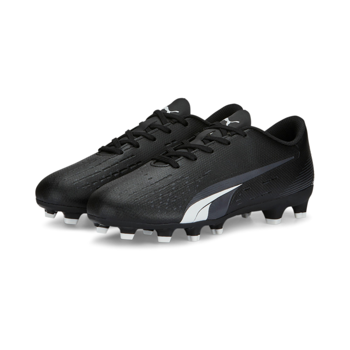 PUMA Ultra Play Gazon Naturel Gazon Artificiel Chaussures de Foot (MG) Enfants Noir Blanc