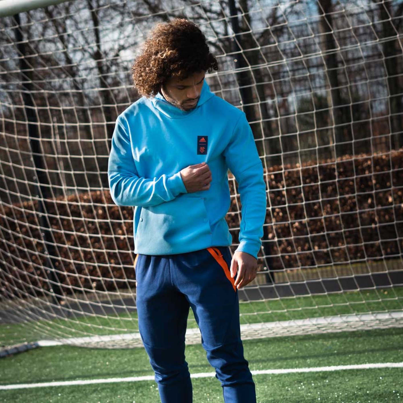 adidas New York City FC Travel Survetement 2023 2024 Bleu Clair Bleu Orange Voetbalshop.be