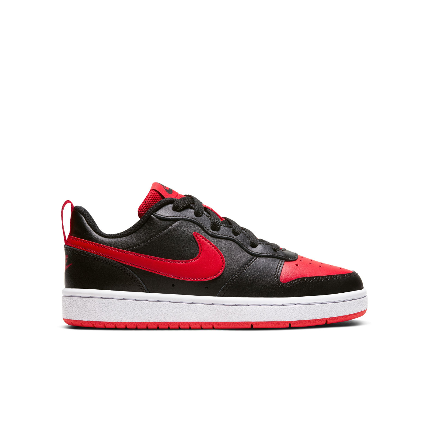 Nike Court Borough Low 2 Baskets Enfants Noir Rouge Blanc