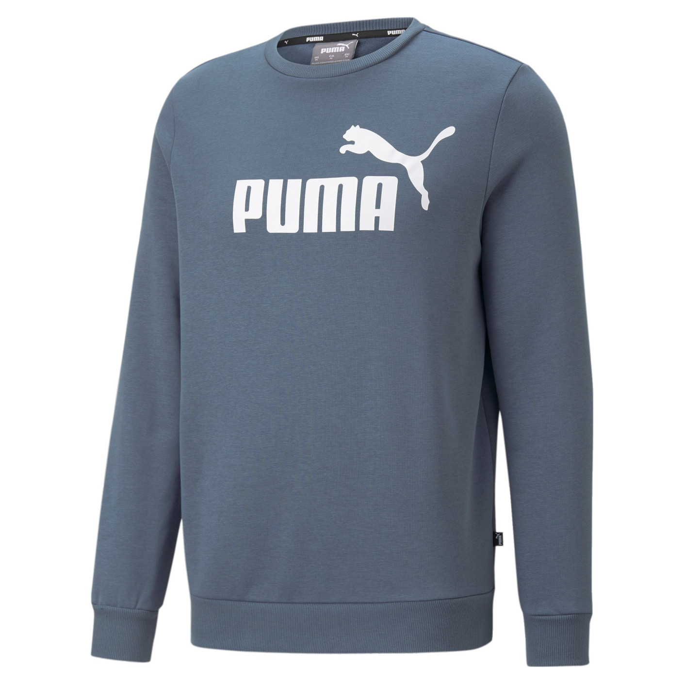 PUMA Essentials Big Logo Fleece Crew Sweater Grijsblauw
